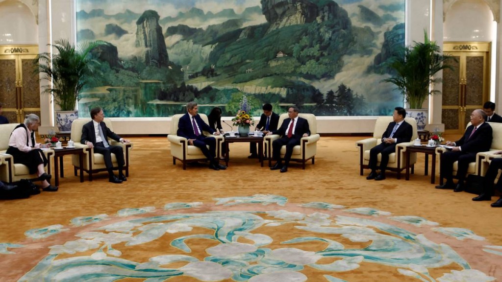李強與克里會晤時表示，中美要加強協作應付全球氣候變化挑戰（路透社）