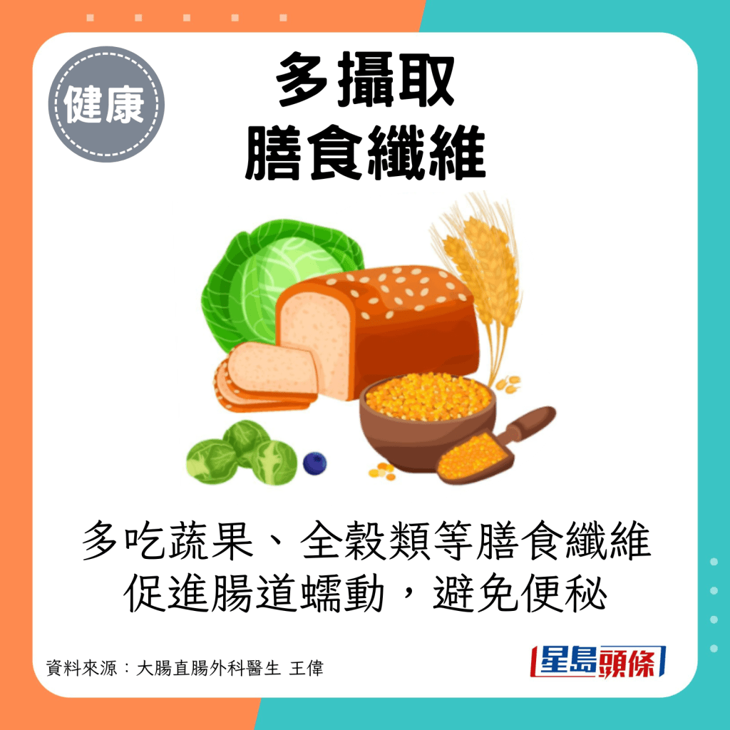 4. 多摄取膳食纤维。