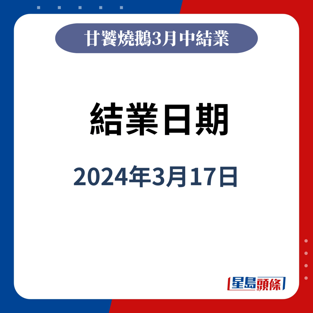 結業日期：2024年3月17日