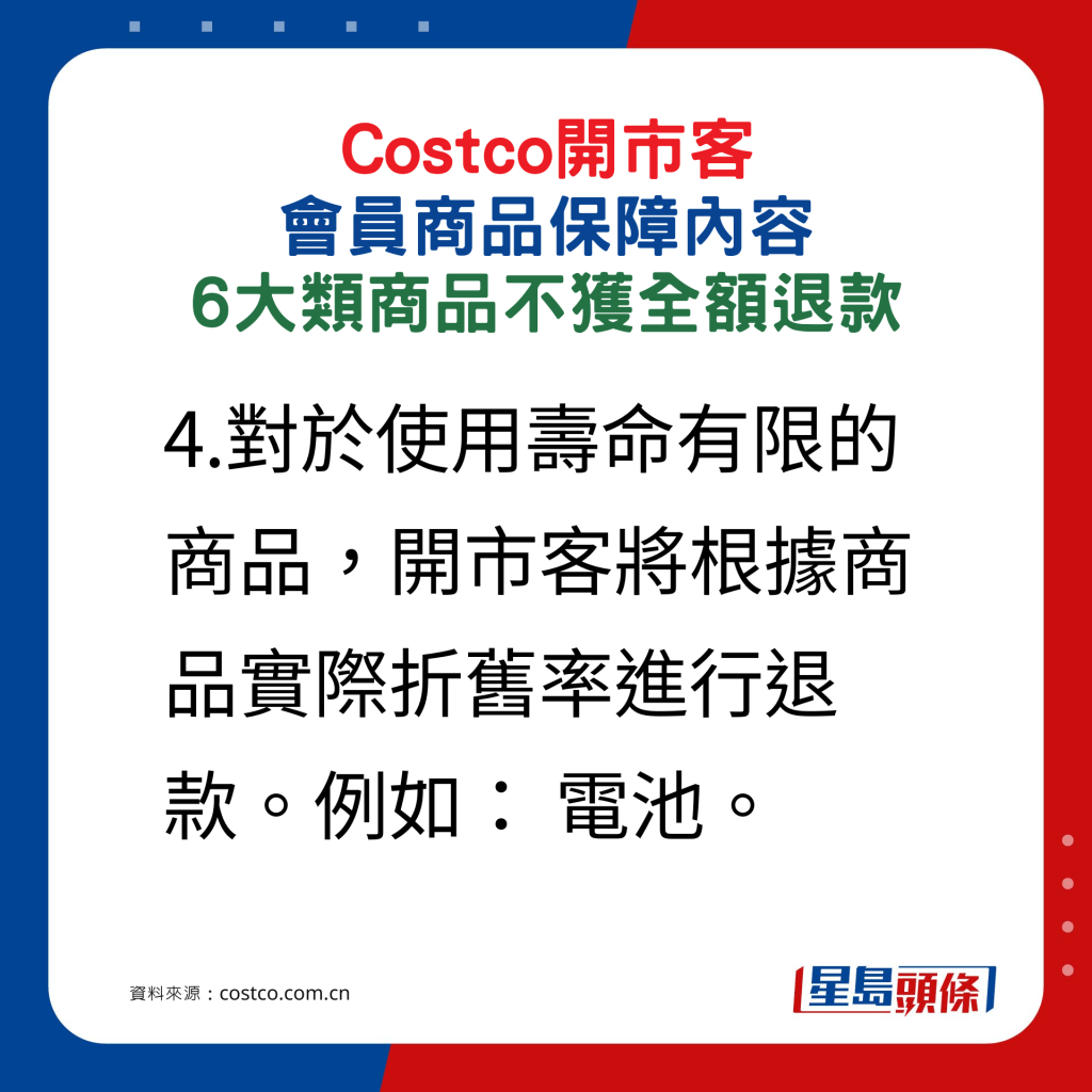 Costco开市客会员商品保障，6大类商品不获全额退款4.