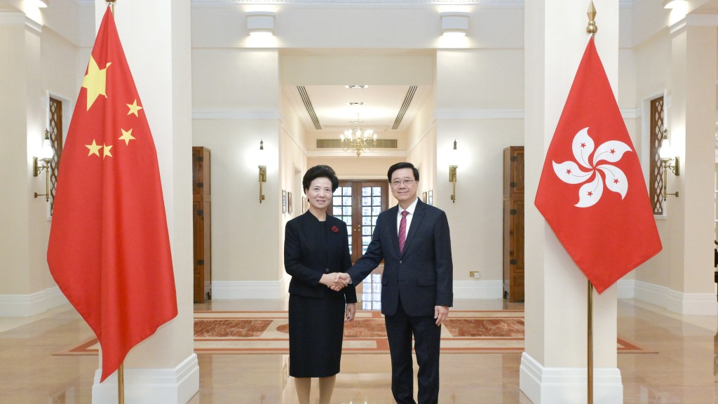 國務委員諶貽琴訪港考察全運會 李家超：感謝國家信任香港