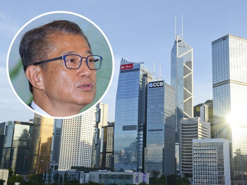 財政司司長陳茂波(小圖)指,香港未來會擴大人民幣產品種類及基礎設施,繼續宣傳香港是國際與內地之間的橋樑角色。資料圖片