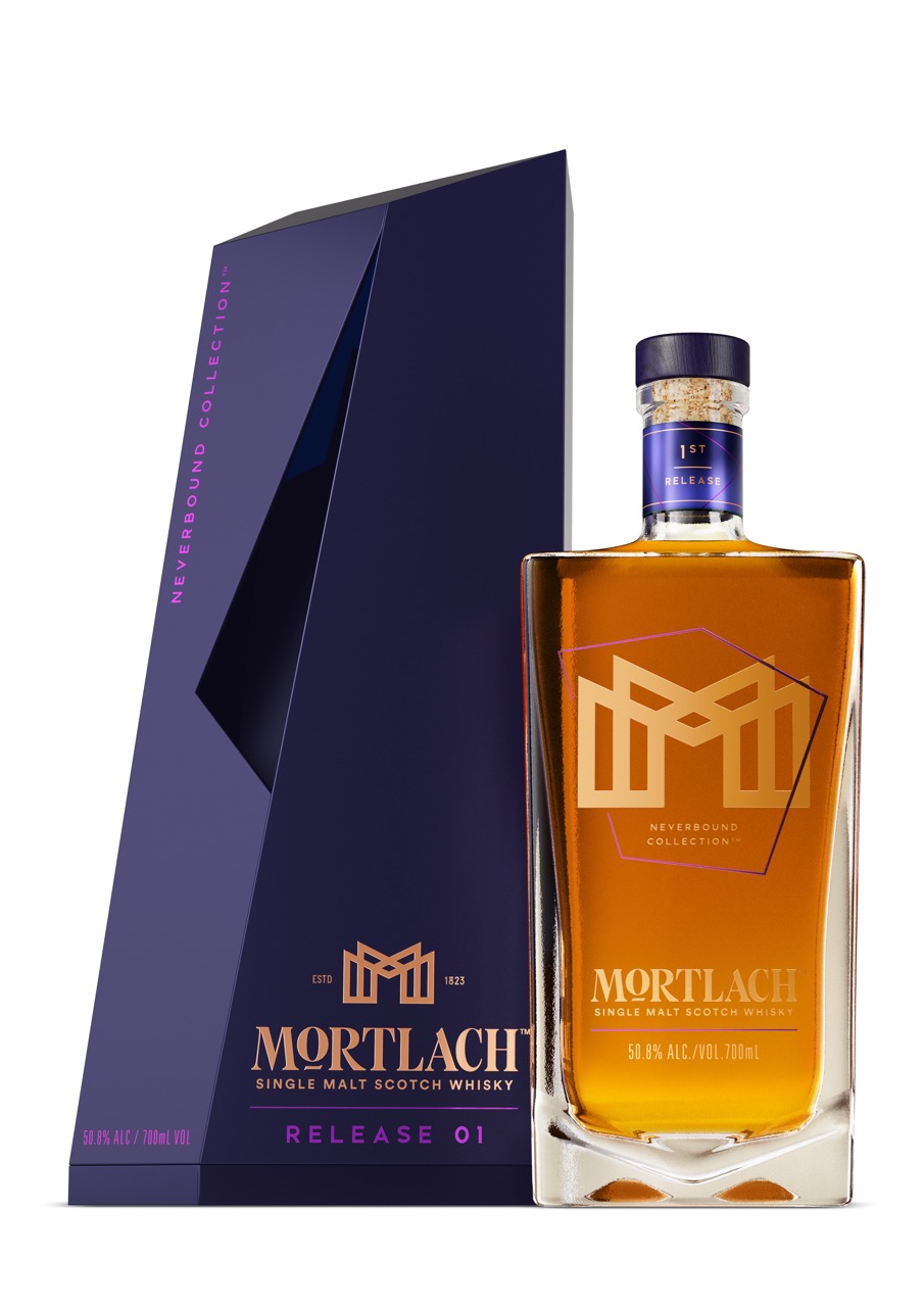 Mortlach Neverbound Release 01（$945）陳於二次填充美國橡木桶，並於法國橡木桶完成過桶。香氣散發紅果芬芳伴隨醬油與煙燻肉脂的醇厚底蘊，木質辛香優雅平衡；入口德麥拉拉蔗糖的甜潤漸次展開，轉化為複雜的肉脂風味；尾韻濃郁辛香與鮮明風味綿延不絕。