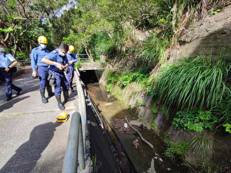 消防員與愛護動物協會職員到場。梁國峰攝