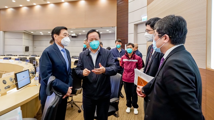 內地援港中醫專家組上午與醫管局管理層交流。政府新聞處圖片