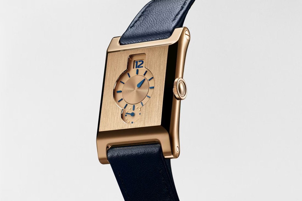 Niton Prima，表壳：27×35.5mm玫瑰金或铂金 机芯：NHS01手上链/ 限量：各19枚/ 售价：44,750瑞郎（玫瑰金）。