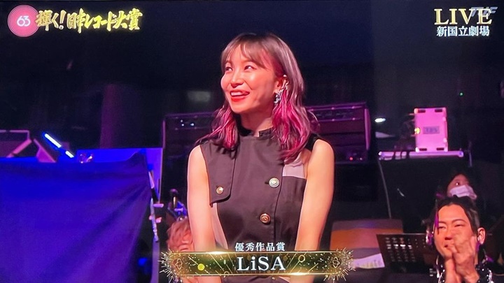 LiSA去年曾奪唱片大賞的女歌手。