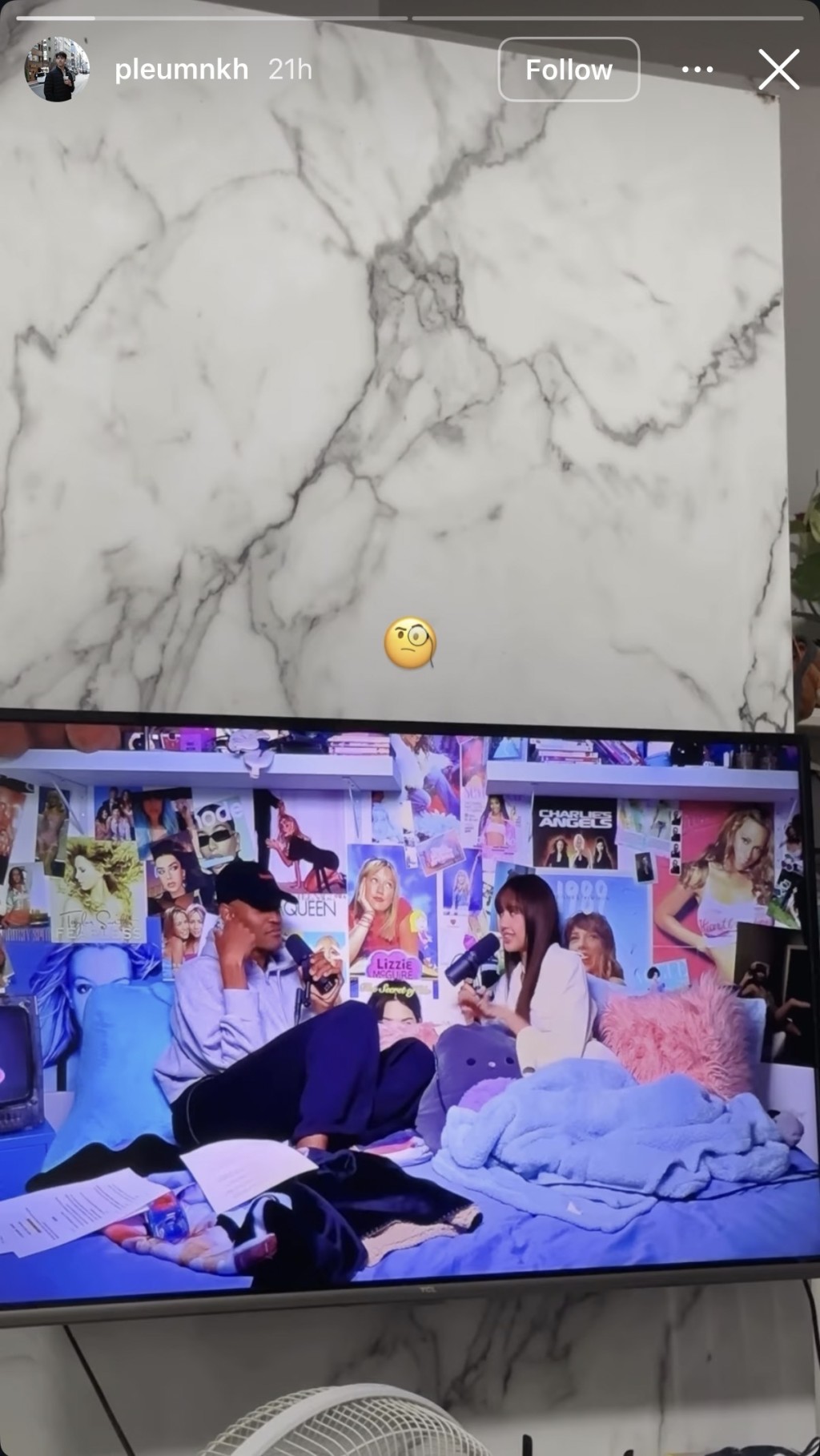 Pluem再上載在電視睇Lisa的訪問片段。