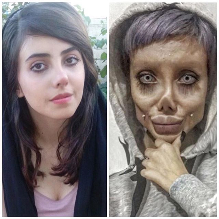 塔瓦爾整容後的照片(左)。