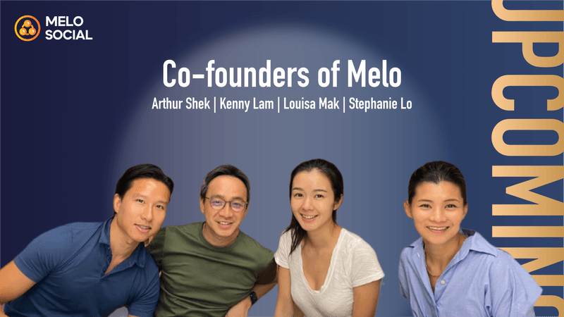 近年麥明詩（右二）與朋友創立平台Project Melo，讓年輕人和企業CEO提供互動、合作。