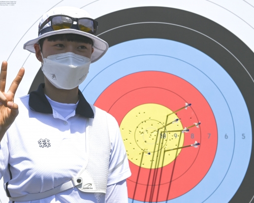 安山破女子射箭纪录。Reuters