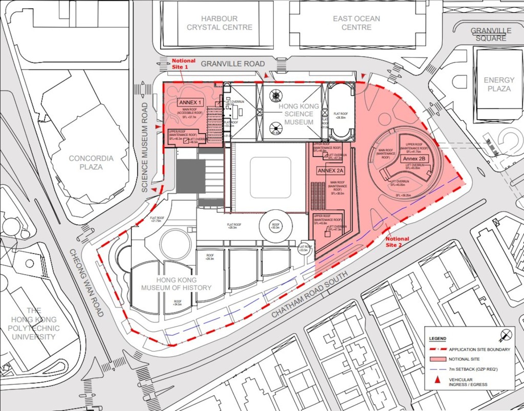 擴建項目涉及兩個地盤。城規會圖片