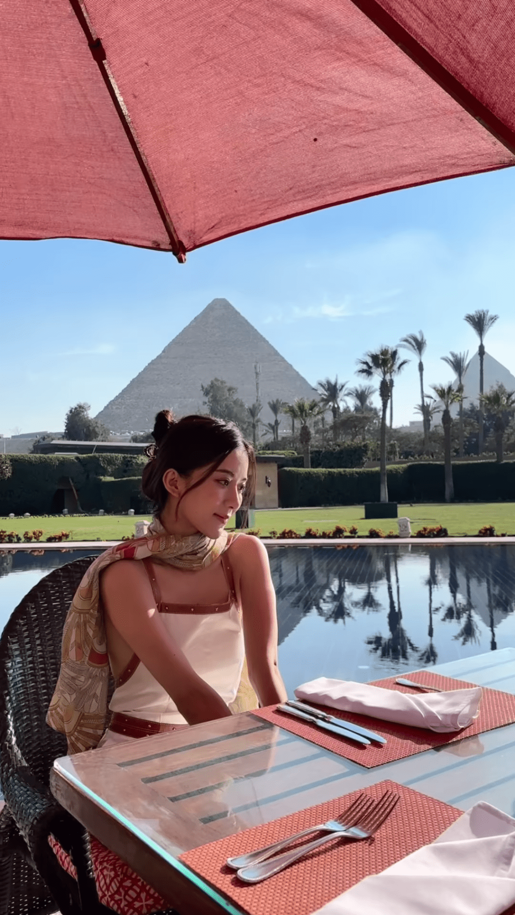 陈星妤今年2月去埃及旅行。