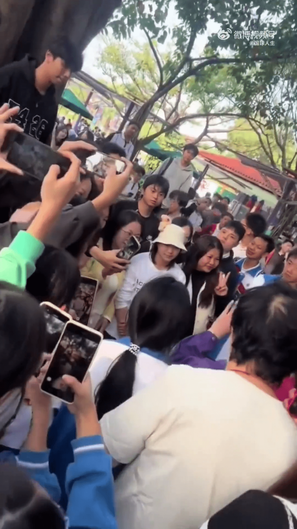 全紅嬋現身長隆被「野生圍捕」。微博@國球人生 全紅嬋現身長隆被「野生圍捕」。微博@國球人生