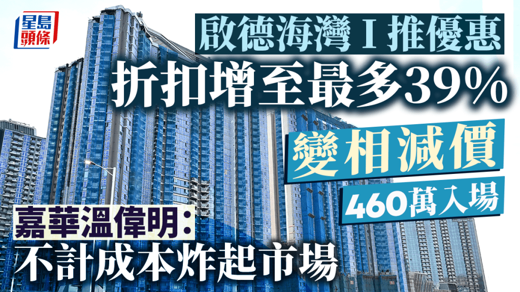 啟德海灣折扣增至最多39% 變相減價 入場最平460萬 嘉華：不計成本炸起市場