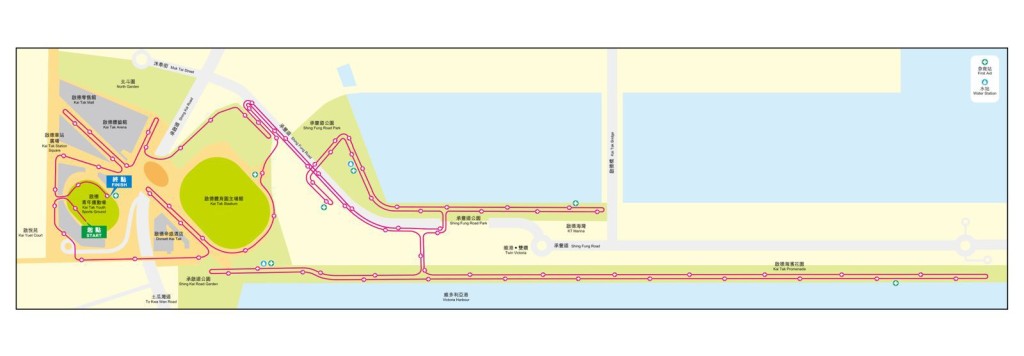 「启德飞步跑」10公里路线图。公关提供