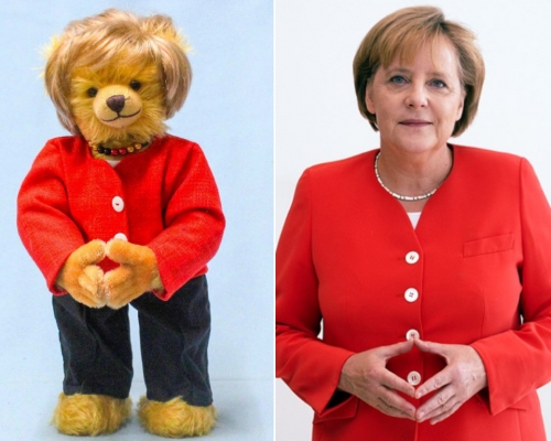 德國有玩具廠製作熊公仔向即將卸任的默克爾致敬。網圖