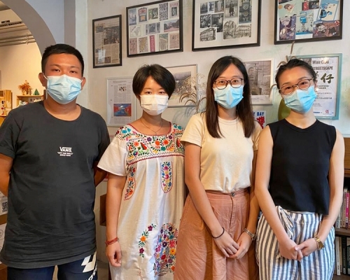 「香港時地人」項目統籌朱雋穎（左二）、參加者Sunny（左一）、Angee（右一）及Helen（右二）。資料圖片