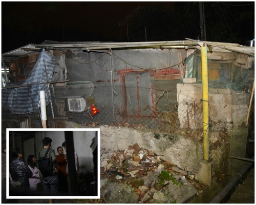 屯門虎地下村一間鐵皮屋屋內有雜物起火。