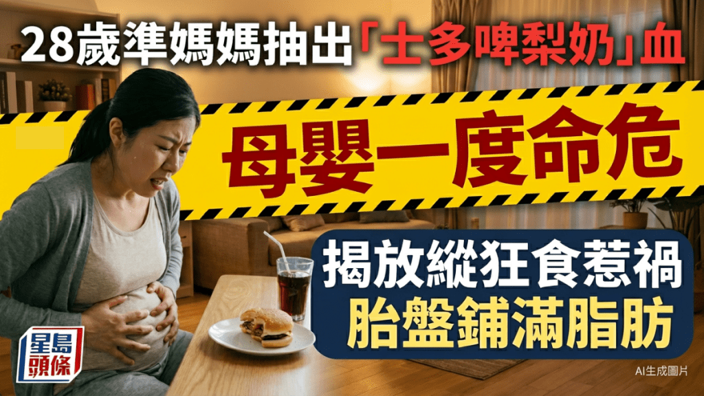 28歲準媽媽抽血驚見「士多啤梨奶」母嬰一度命危 揭暴食一周惹禍胎盤鋪滿脂肪