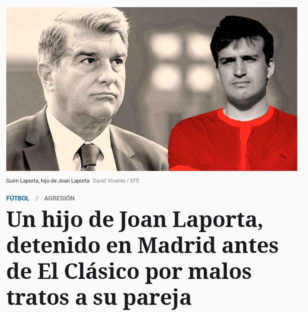 西班牙媒體報道拿樸達二仔被捕消息。