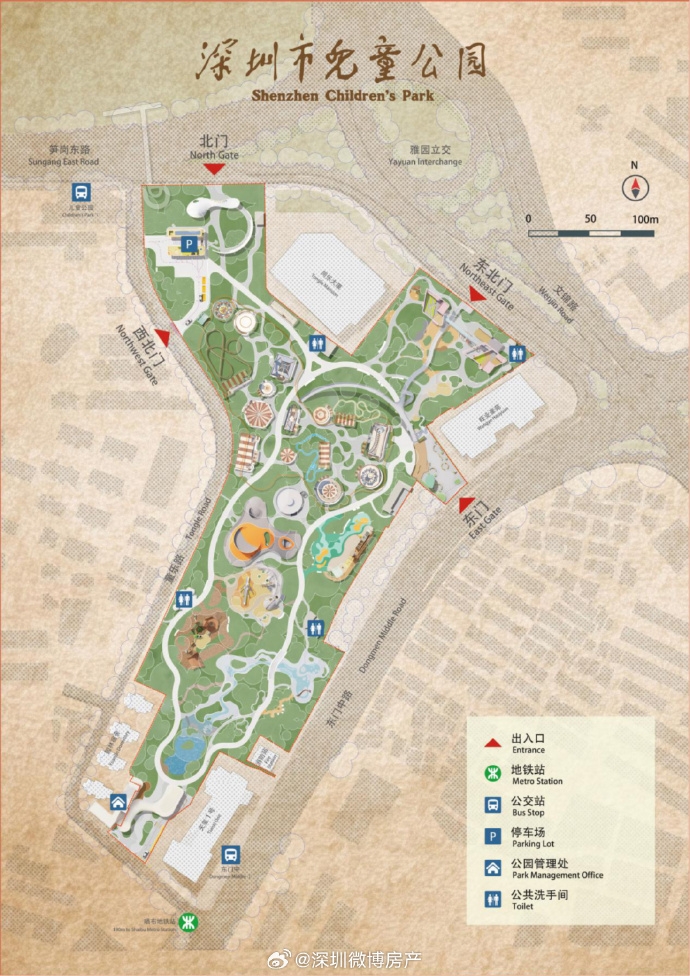 深圳市儿童公园地图。 深圳市儿童公园地图。