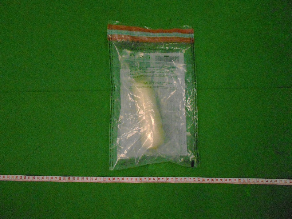 機場海關檢獲90萬元毒品。政府新聞處圖片