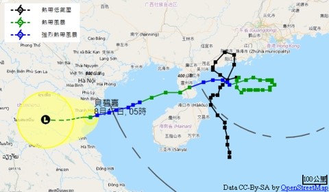 2018年「貝碧嘉」路徑。天文台天氣隨筆「為生命旅程綁個蝴蝶結」截圖。 2018年「貝碧嘉」路徑。天文台天氣隨筆「為生命旅程綁個蝴蝶結」截圖。