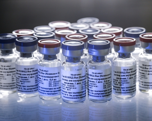 俄罗斯「卫星V」新冠疫苗。AP图片