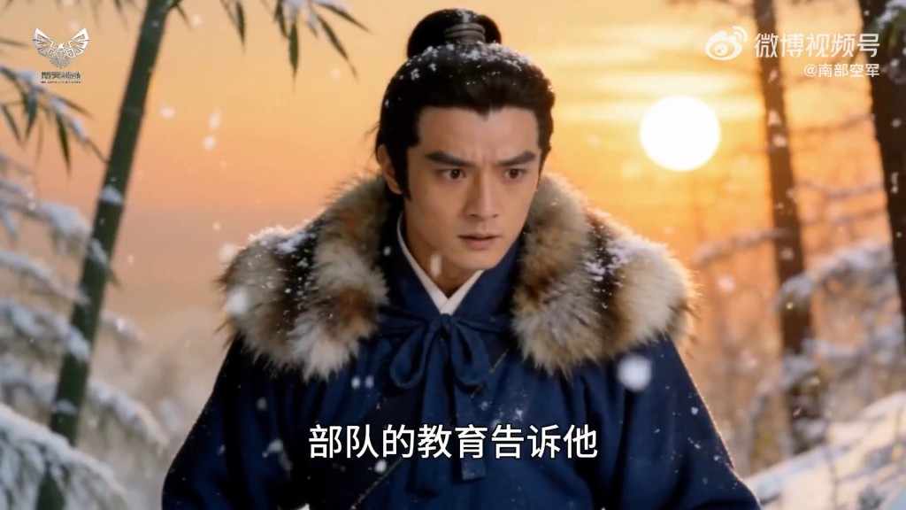 解放軍南部戰區空軍以同樣風格製作反間諜宣導影片。微博@南部空軍