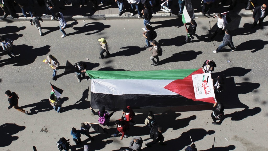 巴勒斯坦国旗。 路透社资料图