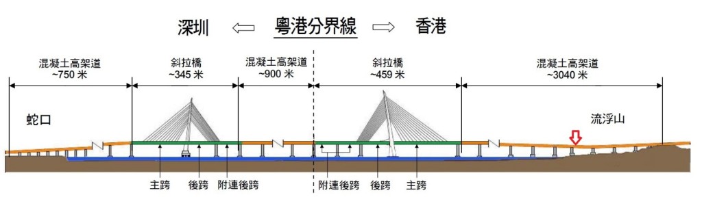 鋼索斷裂位置。路政署提供