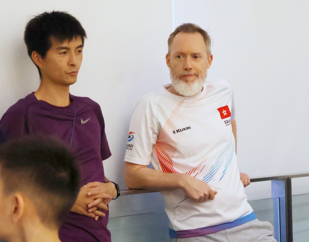 壁球總教練PG雙打引入香港錦標賽,他表示會邀請高水平的隊伍來港參加雙打邀請賽。徐嘉華攝 壁球總教練PG雙打引入香港錦標賽,他表示會邀請高水平的隊伍來港參加雙打邀請賽。徐嘉華攝