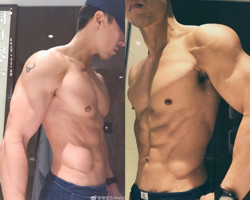 安志杰在社交網甫相，大晒八舊腹肌！