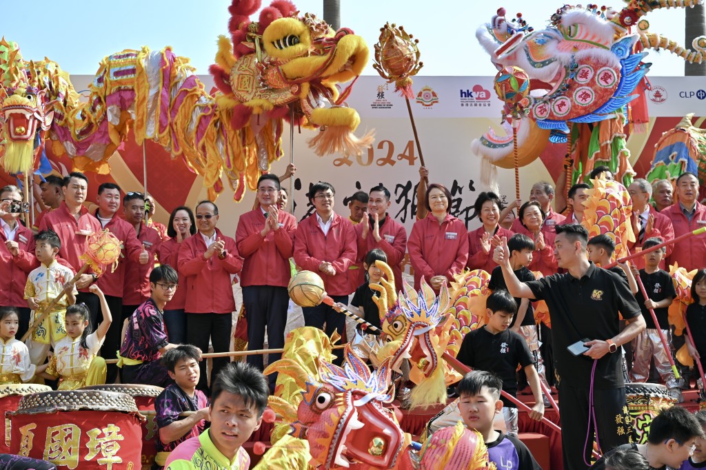 2024香港龙狮节活动启动。锺健华摄