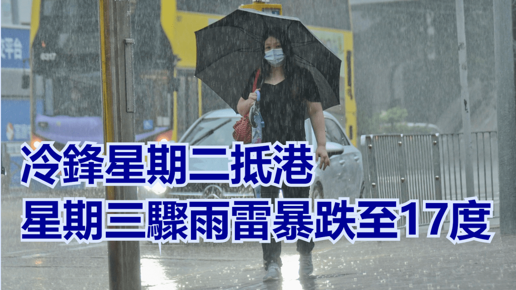 預測星期三多雲,間中有驟雨。天氣轉涼。初時局部地區有雷暴。資料圖片