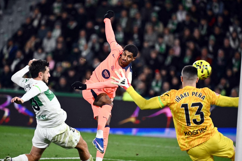 拉舒福特外借巴塞表現出色。法新社