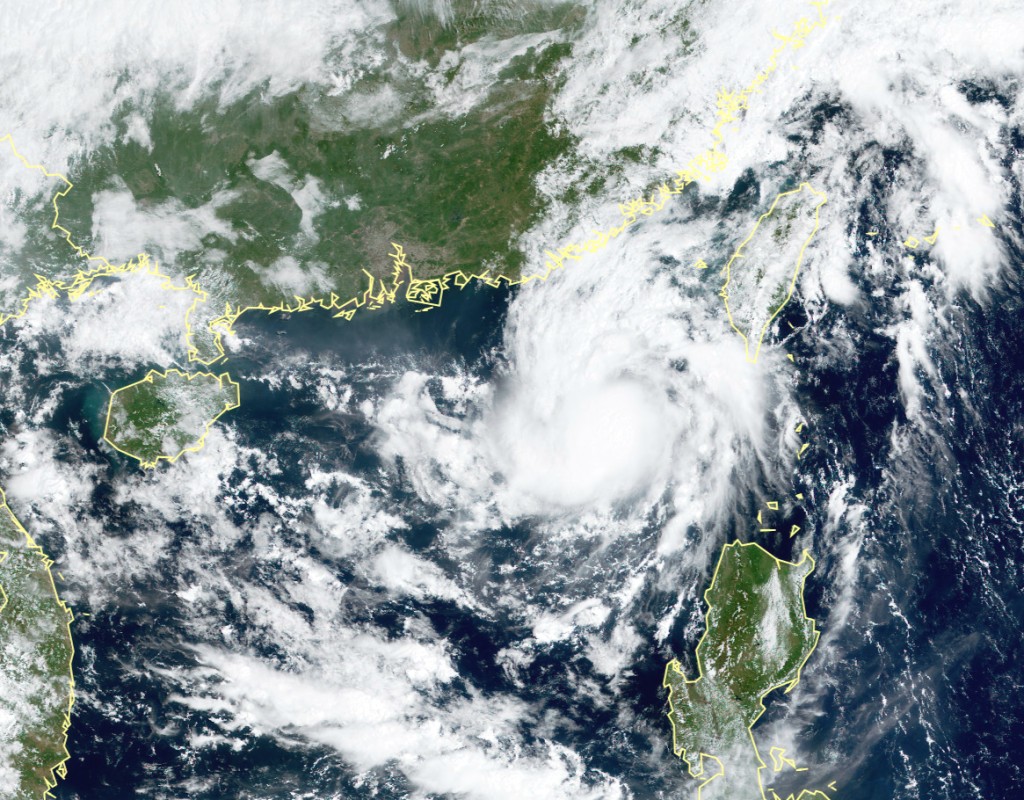 風暴「百里嘉」。日本氣象廳衛星雲圖