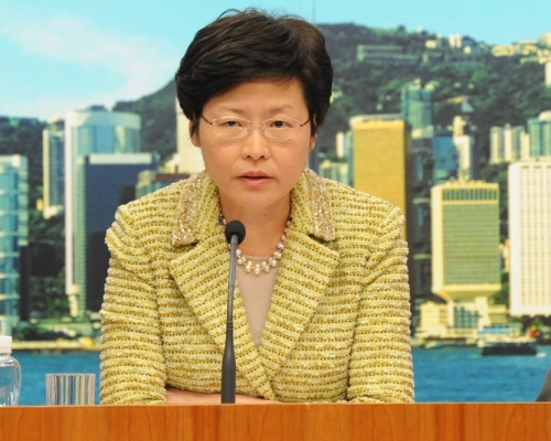林鄭月娥周日到石崗參觀高鐵。資料圖片