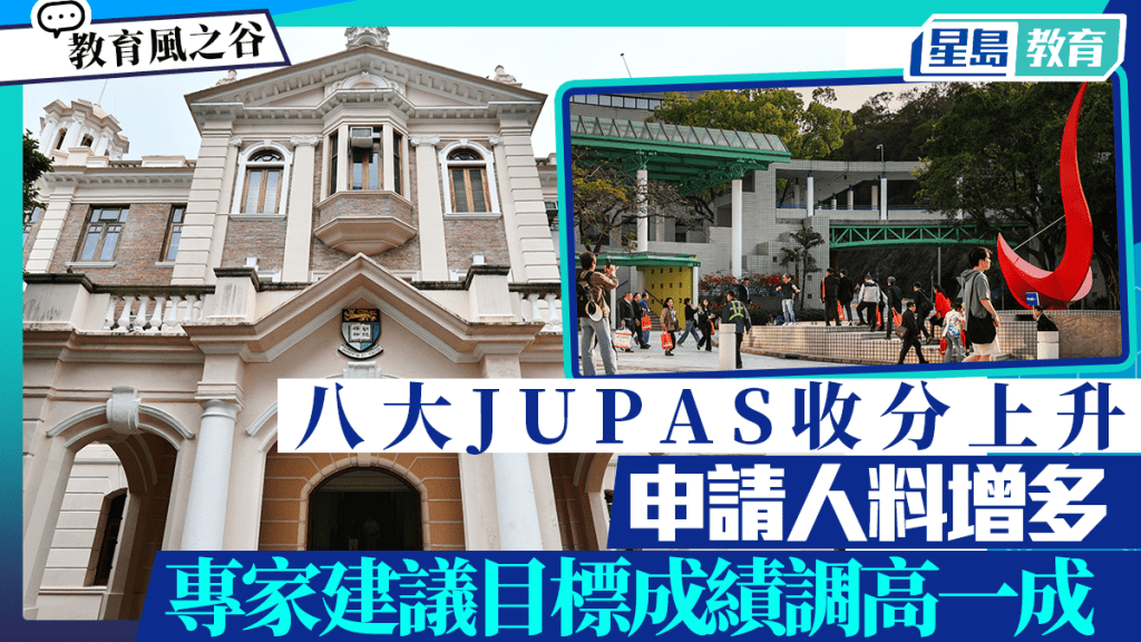 八大JUPAS收分上升 申請人料增多 專家建議目標成績調高一成｜教育風之谷