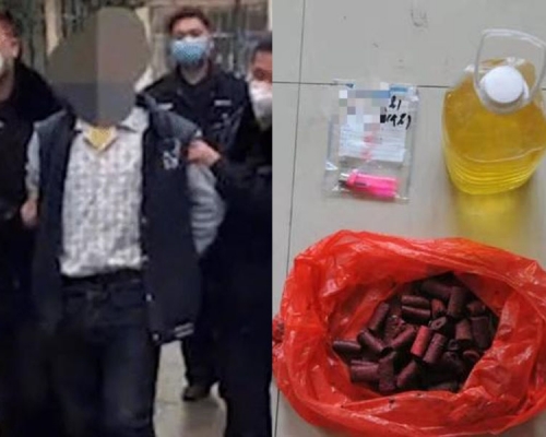 生日宴因肺炎疫情被取消,重慶男腰綁鞭炮淋汽油要脅自焚。(網圖)