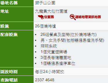 10个政府烧烤场推介1：狮子山公园