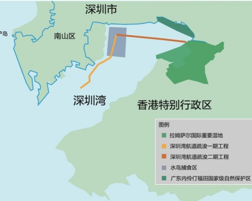 深圳灣環評報告涉抄襲,負責公司叫停建設工作。網圖