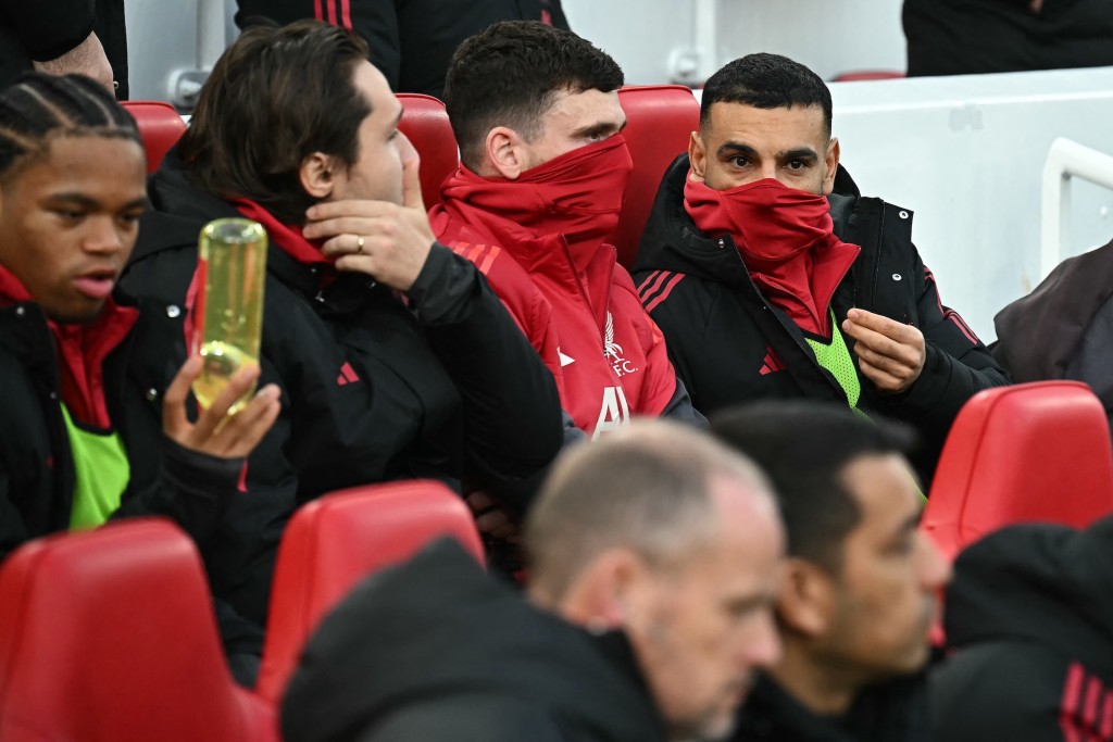 沙拿今场先列后备。法新社 沙拿今场先列后备。法新社