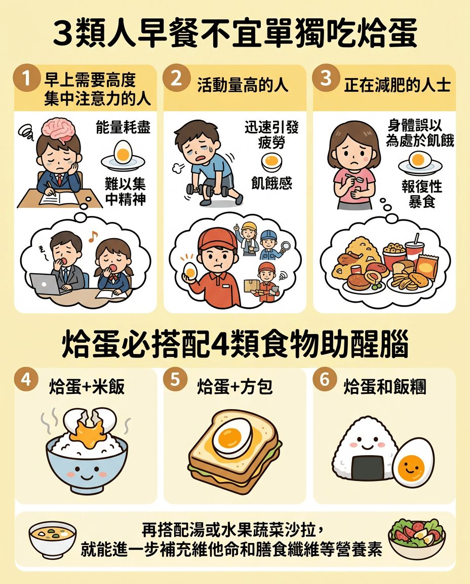 3类人早餐不宜单独吃烚蛋/烚蛋必搭配4类食物助醒脑 3类人早餐不宜单独吃烚蛋/烚蛋必搭配4类食物助醒脑