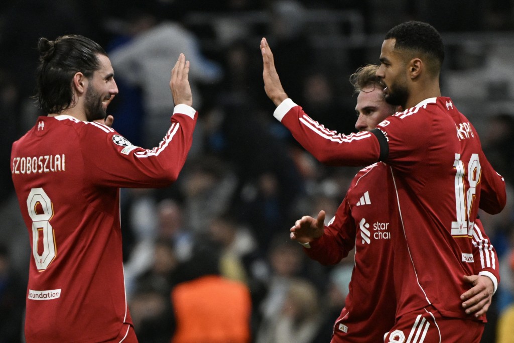 利物浦3:0大勝馬賽。法新社 利物浦3:0大勝馬賽。法新社