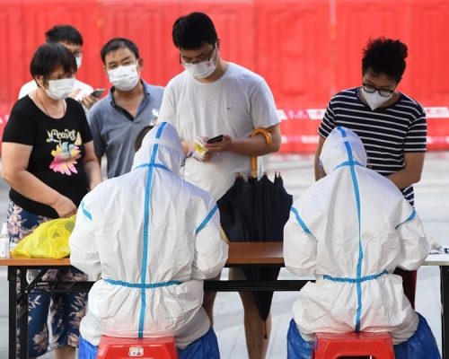 廣州高風險地區月初起已開展多輪全員核酸檢測。新華社 

