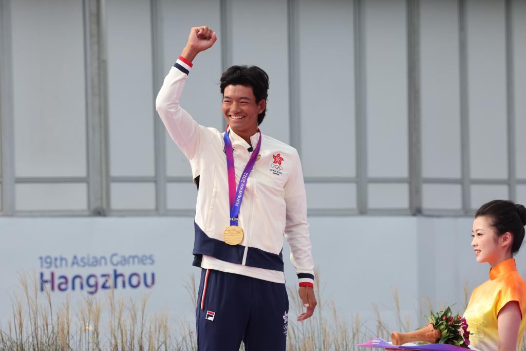 許龍一在本屆亞運賽事中獲得佳績，歷史性取取得金牌。徐嘉華杭州傳真