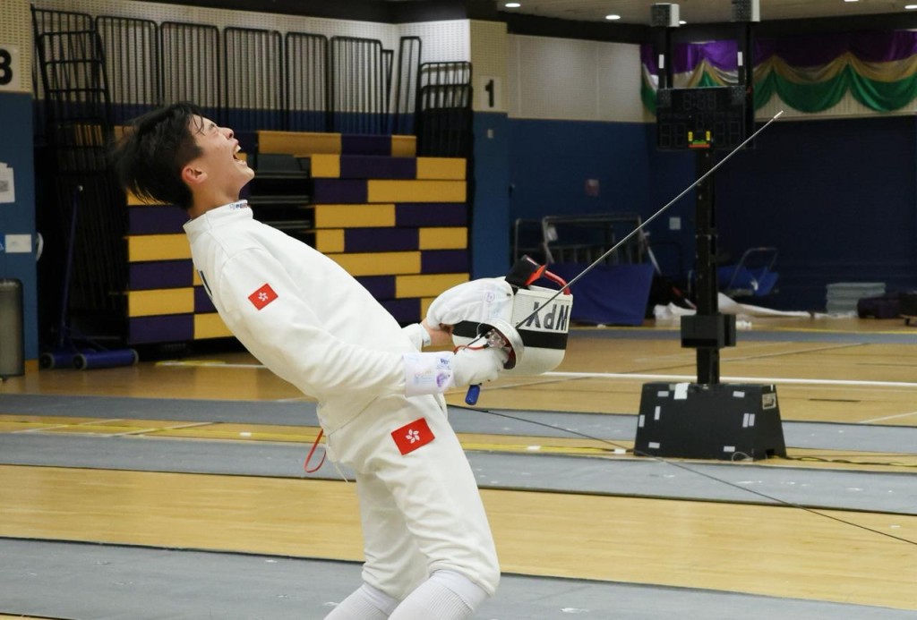 身高1米90的黃柏耀4強驚險過關後大喊出來。徐嘉華攝