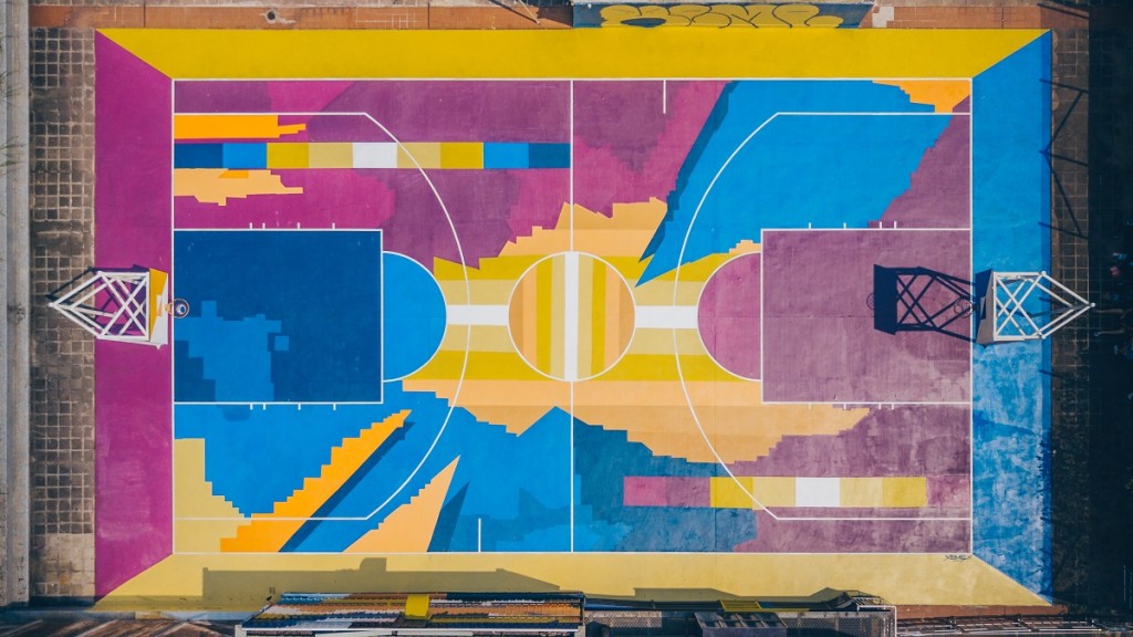 籃球場完成翻新工程後的鳥瞰圖。基滙資本提供